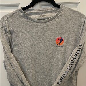 Vineyard Vines Kids XL Lacrosse Heather Gray Long Sleeve Tee (Rare Find)